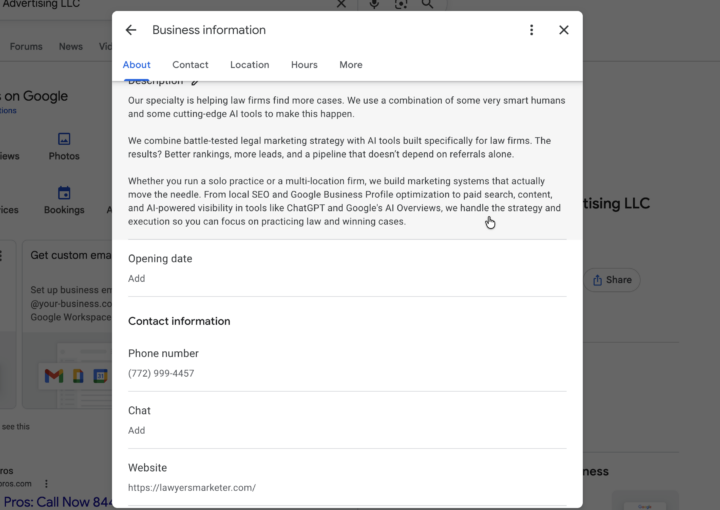 google business profile example