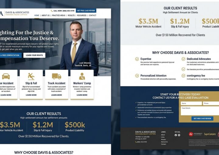 personal injury lawyer website design