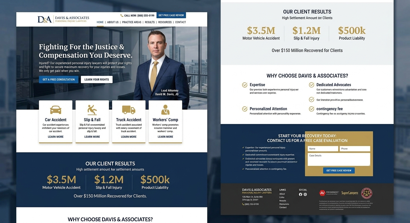 personal injury lawyer website design